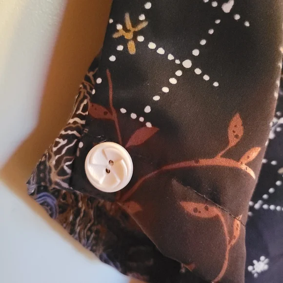 BonWorth Women's Blouse - Black and Purple with Brown Accents - Picture 6 of 8